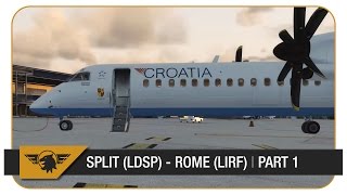 P3D Dash 8 Shared Cockpit  Part 12  CTN380OU380  Split LDSP  Rome LIRF  Croatia [upl. by Namlak]