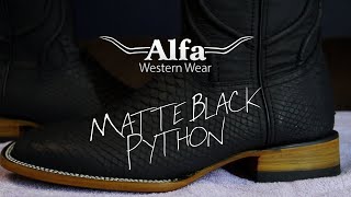 Alfa Western Wear Matte Black Python Print On Feet Review [upl. by Leima]