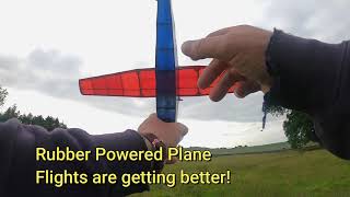 Free Flight Rubber Powered Sparrowhawk Plane  Flights getting better [upl. by Thackeray]