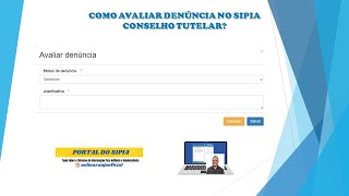 Como Avaliar Denúncia no SIPIA Conselho Tutelar [upl. by Adihahs672]