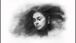 ZIMOU TAN  ART How to draw a young lady portrait demo [upl. by Estas]