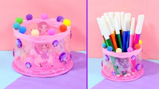 How to Make a Pen Holder  DIY Pen Holder at Home  Plastic Bottle Craft Idea [upl. by Armington]