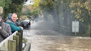 Vehicles Get Stuck While Crossing Flooded Street in Newark United Kingdom  1519786 [upl. by Nahum]