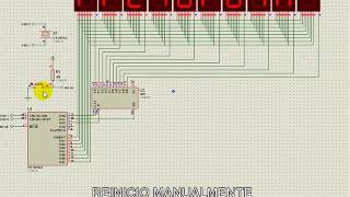 Multiplexado de 10 display 7 seg  PIC16F84A amp 4017B [upl. by Swan]