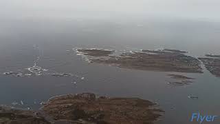 Landing at Kristiansund Airport on a Flyr Boeing 737800 over the Atlanterhavsveien and the city [upl. by Eiduj]