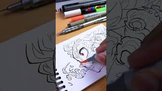 Drawing TANJIROU 🔥  Demon Slayer  Kimetsu no Yaiba shorts demonslayer [upl. by Arima]