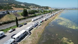 Milelong RV encampment symbolizes growing housing crisis in Bay Area [upl. by Adnaloj]