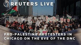 LIVE ProPalestinian protesters in Chicago  REUTERS [upl. by Nikolia]