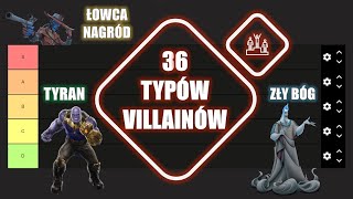 Tier lista 36 rodzajów złoczyńców villainów [upl. by Crain130]