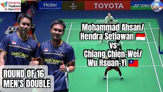 Mohamad AhsanHendra Setiawan vs Chiang ChienWeiWu HsuanYi  Round 16 Toyota Thailand Open 2024 [upl. by Ahsienak]