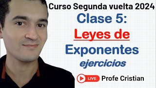 Clase 5  Curso Exani II Leyes de exponentes  Segunda vuelta 2024 [upl. by Elreath831]