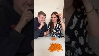 Betting on Wotsits😳🧀Pt2 challenge game foodie vs couple fyp [upl. by Yssirhc]