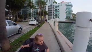 Naomi is swimming on her back for first time in the Ocean at Miami Beach [upl. by Airednaxela]