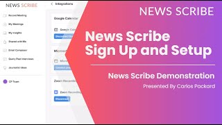 News Scribe Sign up and Setup [upl. by Aehc288]