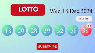 Lotto Draw Results on Wed 18 Dec 2024 The National Lottery UK [upl. by Ingeborg]