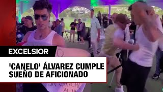 Canelo Álvarez cumple sueño de aficionado y le da gancho al hígado [upl. by Olnee]