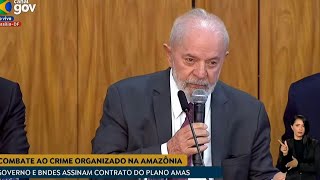 Lula pede agilidade para combater crime organizado na Amazônia legal  AFP [upl. by Ecadnak]