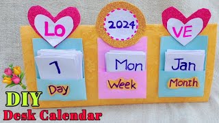 DIY Calendar 🤯  How to Make a 2024 Desk Calendar  New Year 2024 calendar diy youtubeshorts [upl. by Bickart]