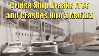 Cruise Ship vs Marina  Vessel Breaks Free Crashing Into a Marina  BNW  Broncos Guru [upl. by Niltac]