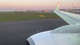 Luxair Luxembourg Airlines Boeing 737700W take off from LuxembourgFindel airport Luxembourg [upl. by Felizio]