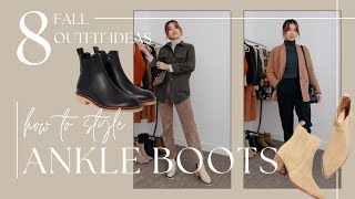 HOW TO STYLE ANKLE BOOTS FOR FALL  8 Cute amp Casual Fall Outfit Ideas  by CHLOE WEN [upl. by Lellih920]