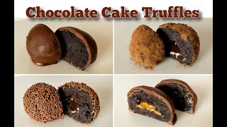 CHOCOLATE CAKE TRUFFLES RECIPE  Easy Truffles Using Leftover Moist Chocolate Cake [upl. by Kurys]