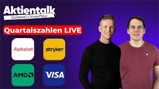 Quartalszahlen Live bei der Alphabet Aktie Visa Aktie AMD Aktie amp Stryker Aktie [upl. by Yme]