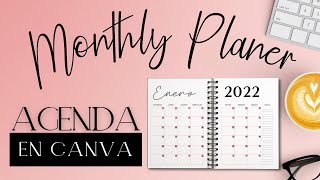 Crea tu agenda en Canva Planificador mensual [upl. by Brey]