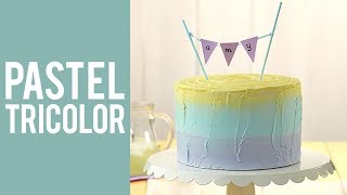 Cómo decorar un pastel tricolor [upl. by Arlyne201]