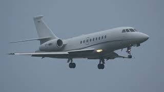 FALCON 2000 T7MMH LANDING AND DEPARTING FARNBOROUGHFABEGLF 2192024 [upl. by Ahsain]