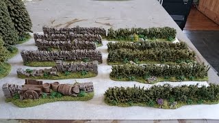 Customising commercial terrain pieces GW trees hedges amp walls [upl. by Anaihr]