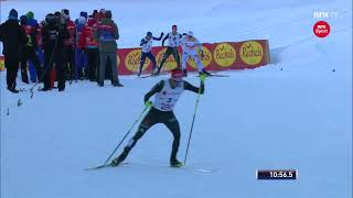 201718 combinata 10 km Seefeld Triple  Akito Watabe Geiger Jarl Magnus Riiber [upl. by Corabel]