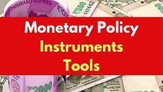 Monetary Policy Instruments  Monetary Policy Tools  CRR SLR LAF MSF Bank Rate OMO LTRO [upl. by Sivia]