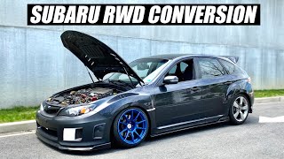 SUBARU WRXSTI REAR WHEEL DRIVE CONVERSION [upl. by Mosira]