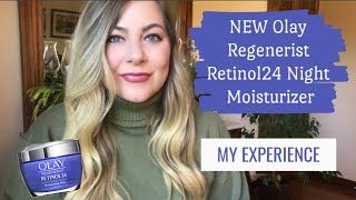 New Olay Regenerist Retinol24 Moisturizer  My Experience [upl. by Akiria]