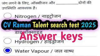 sir cv raman talent search test 2025 answer key [upl. by Welby]