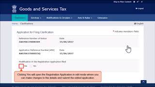 How to file clarification in GST application Raised by the departmentstep by step [upl. by Deden359]