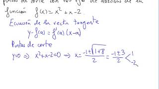 Cómo calcular las rectas tangentes en los cortes de una gráfica con el eje de abscisas [upl. by Laurinda]