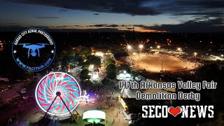 HeartPounding Arkansas Valley Fair Demolition Derby Drone Footage [upl. by Leibarg767]