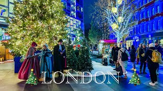 🇬🇧 Central London Christmas Lights 2023 🎄  4K Walking Tour [upl. by Llemert339]