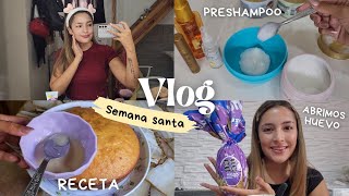 Receta bizcochuelo 🍊 preparo preshampoo buscamos huevos de pascua Vlog🐇 [upl. by Ok]