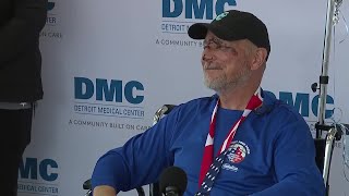 Man who survived heart attack at Free Press Marathon speaks about incident [upl. by Maxey45]