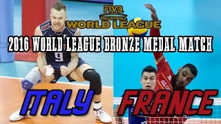 Italy vs France BRONZE MEDAL MATCH 2016 World League Final Full Match All Breaks Removed [upl. by Kramer]