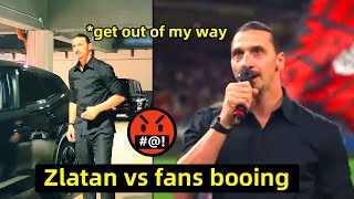 Zlatan Ibrahimovic reaction to fans booing during farewell speech at San Siro [upl. by Iney953]