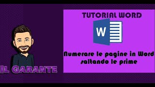 Numerare le pagine in Word saltando le prime per relazione o tesi Comando INTERRUZIONE SEZIONE [upl. by Post]