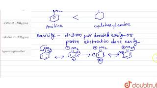 The basicity of aniline is less than that of cyclohexylamine This is due to [upl. by Ainotna260]