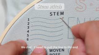 🧵🌼🎁Stem Stitch  Hand Embroidery for Beginners  embroidery stitches by ETSPIL🌼🎁🧵 [upl. by Norrat]