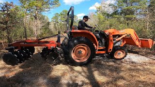 DISCO PARTY Discing Up Tough Grass For Spring Food Plots [upl. by Soni]