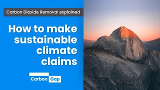 How to make sustainable climate claims  Carbon Dioxide Removal explained [upl. by Ecnedac426]