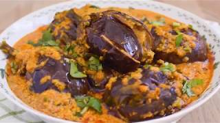 BAGARA BAINGAN RECIPE  VEGAN RECIPE  INDIAN SMALL EGGPLANT CURRY [upl. by Koziara]